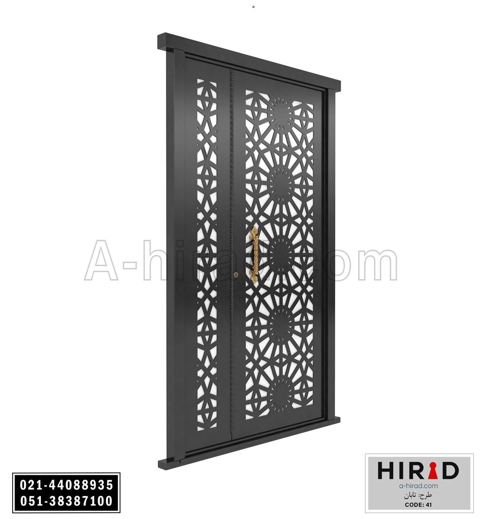 درب فلزی لیزری یک و نیم لنگه هیراد کد 1541 عرض 153 ارتفاع 223 